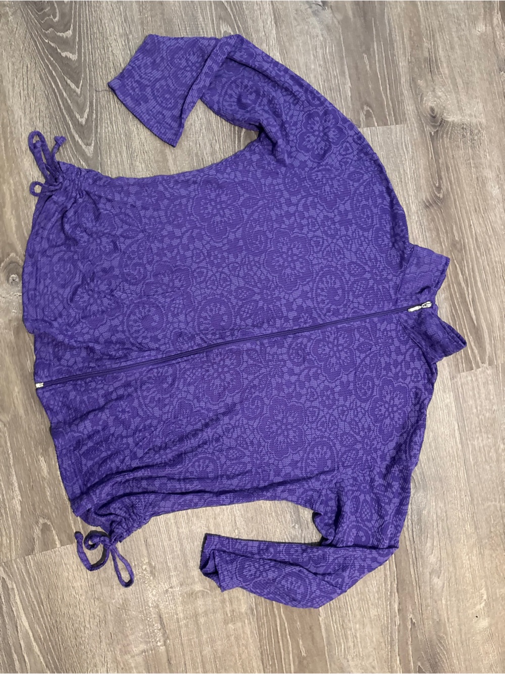Purple Textured Zip-Front Top - 2X Large